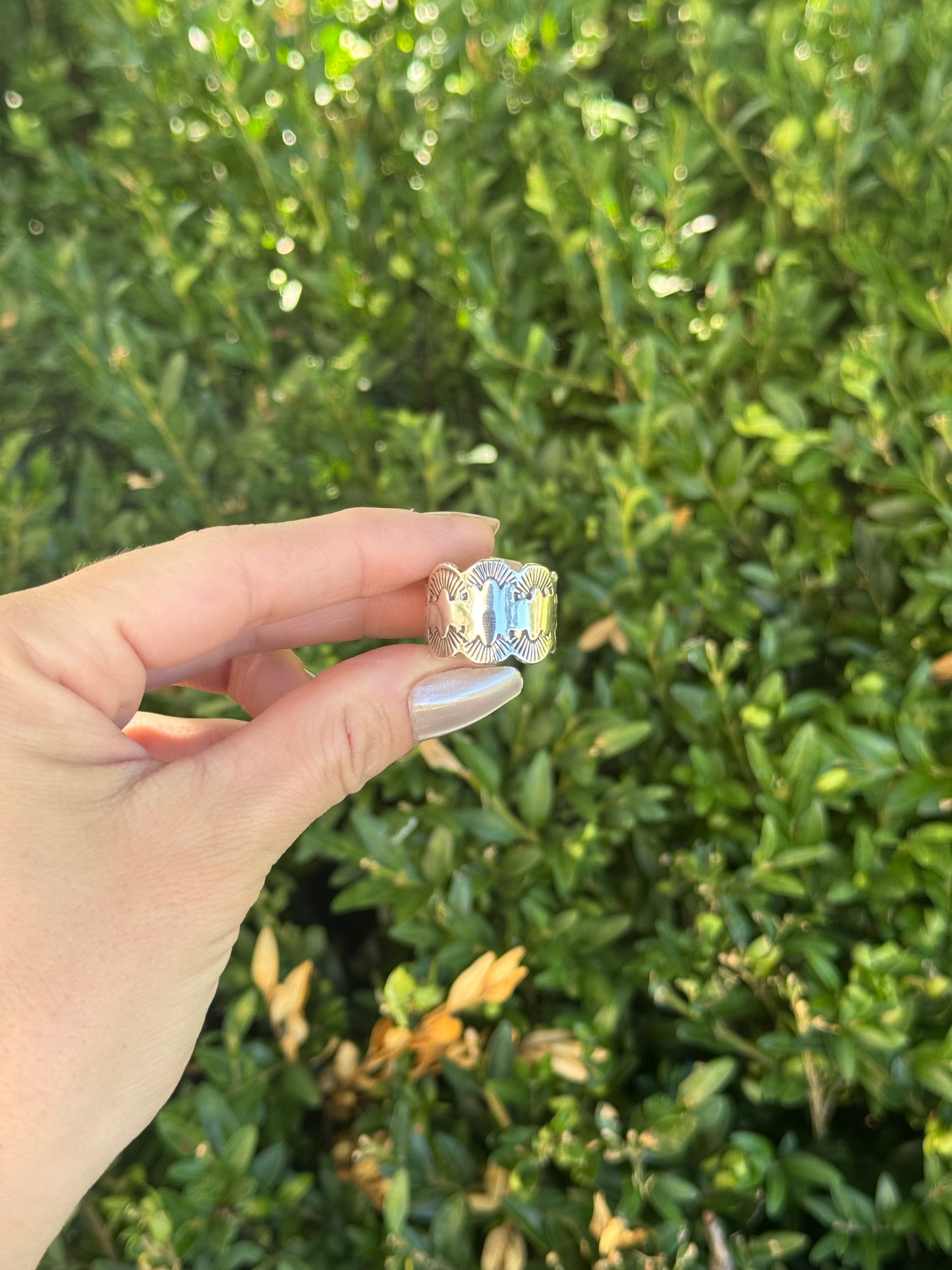 Scalloped Sterling Silver Ring - size 9.25