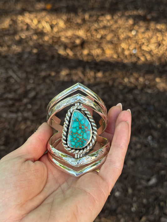 Blue Gem Contour Cuff - 6in wrist (small)