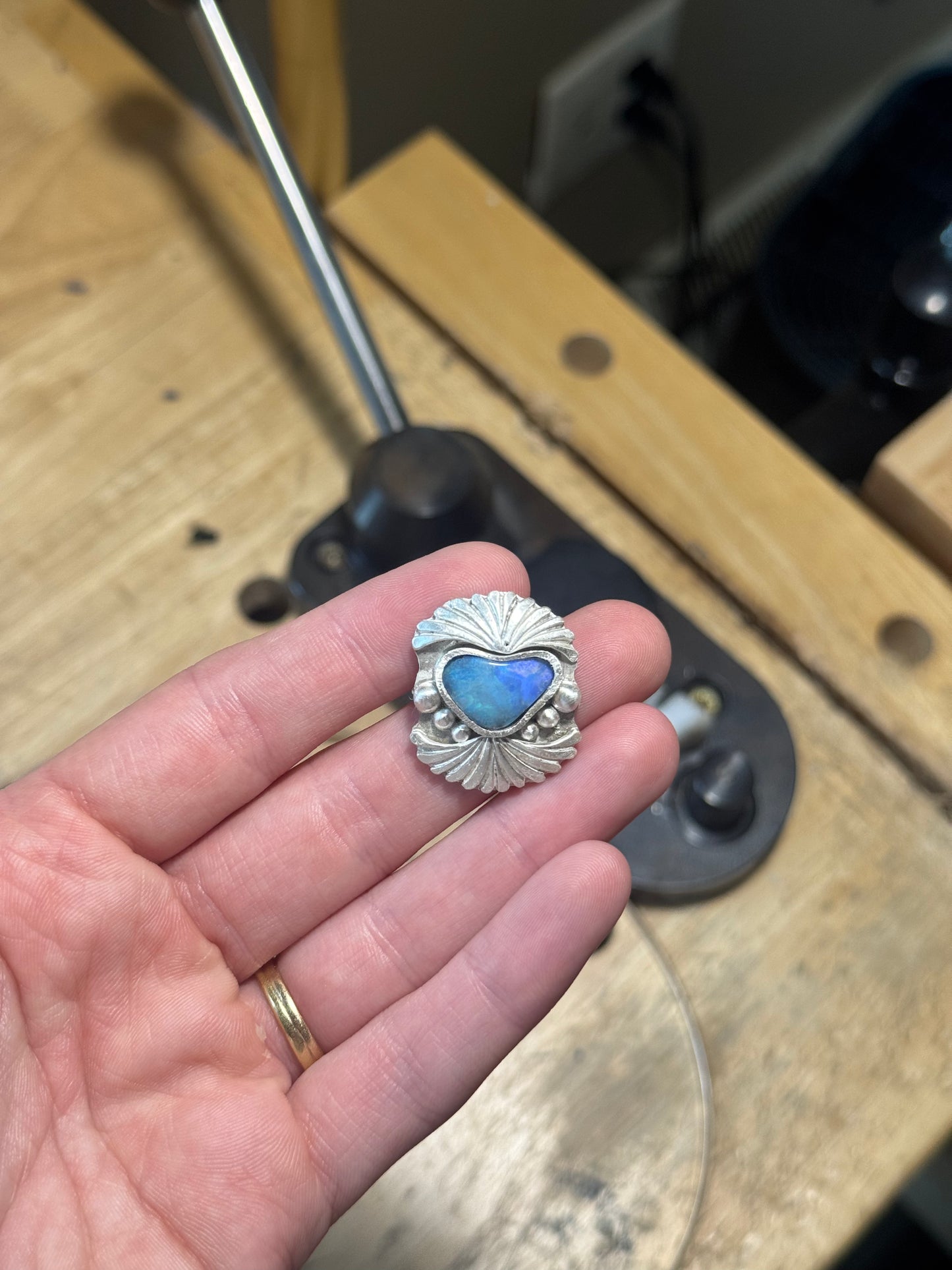 Made to Size - Australian Boulder Opal Fan Ring