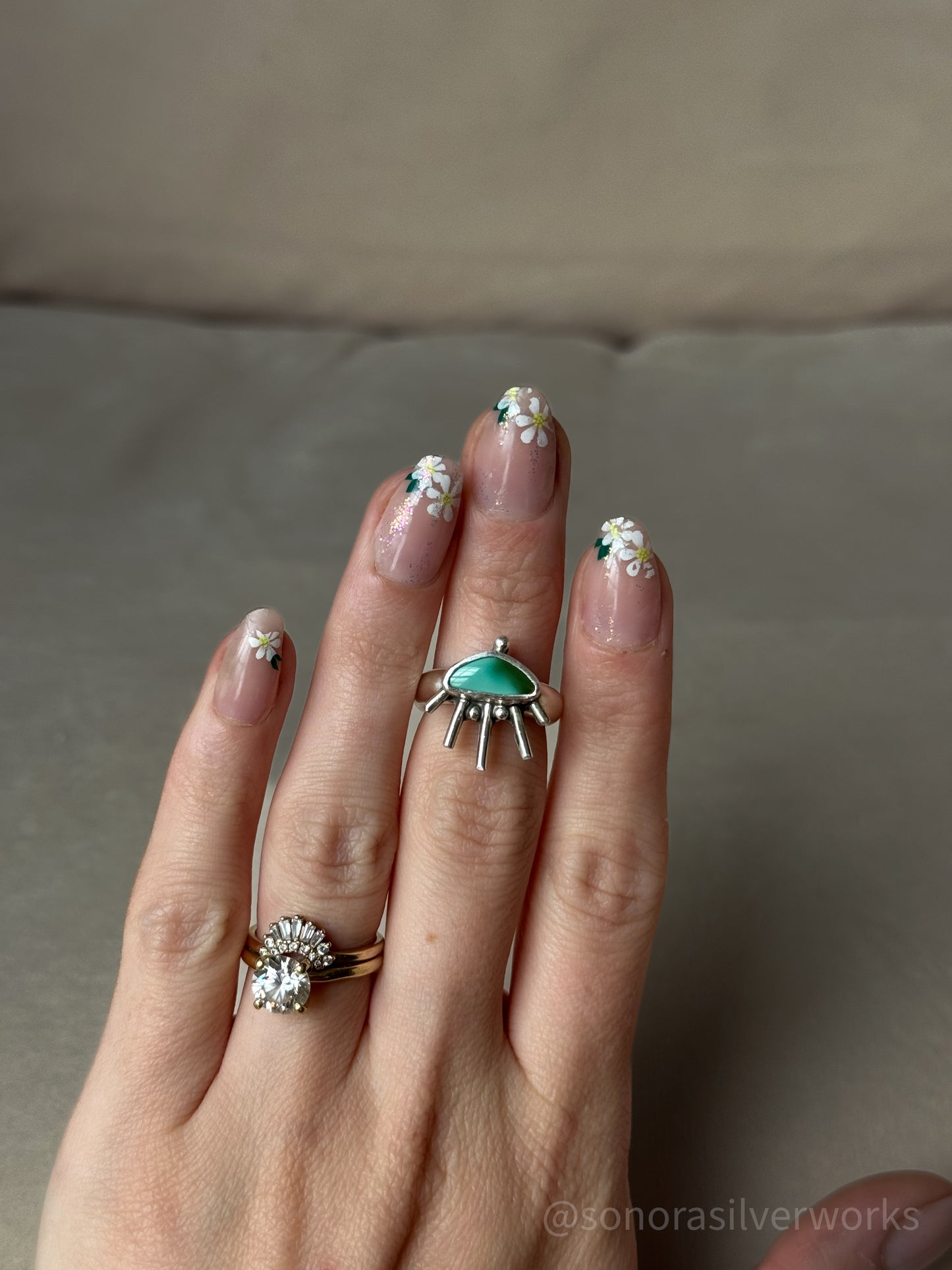 Royston Turquoise Eyelash Ring - size 5.75
