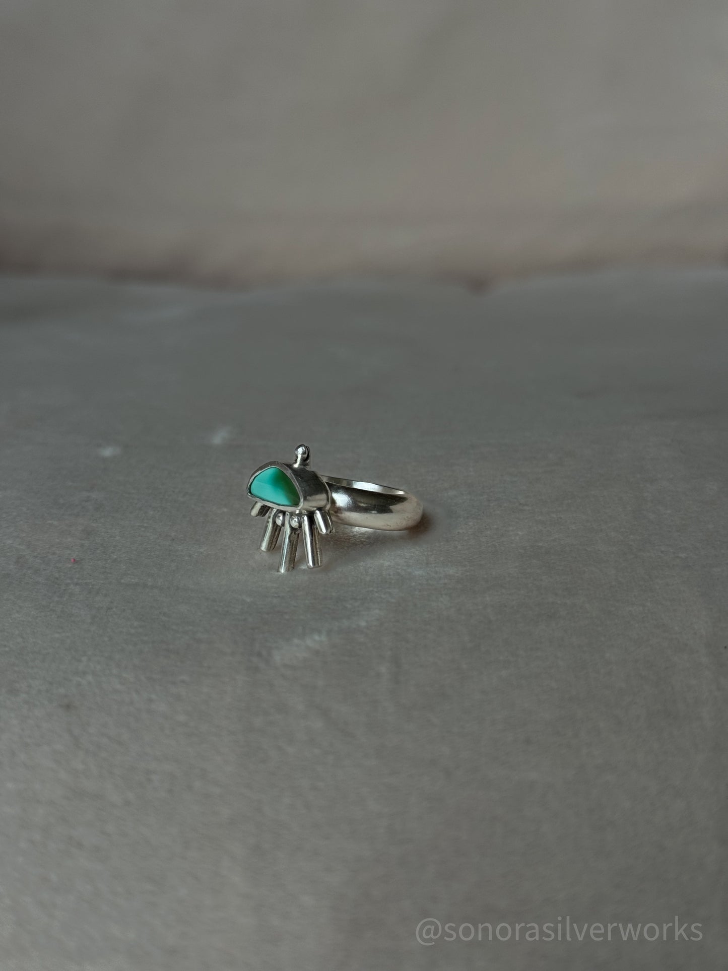 Royston Turquoise Eyelash Ring - size 5.75