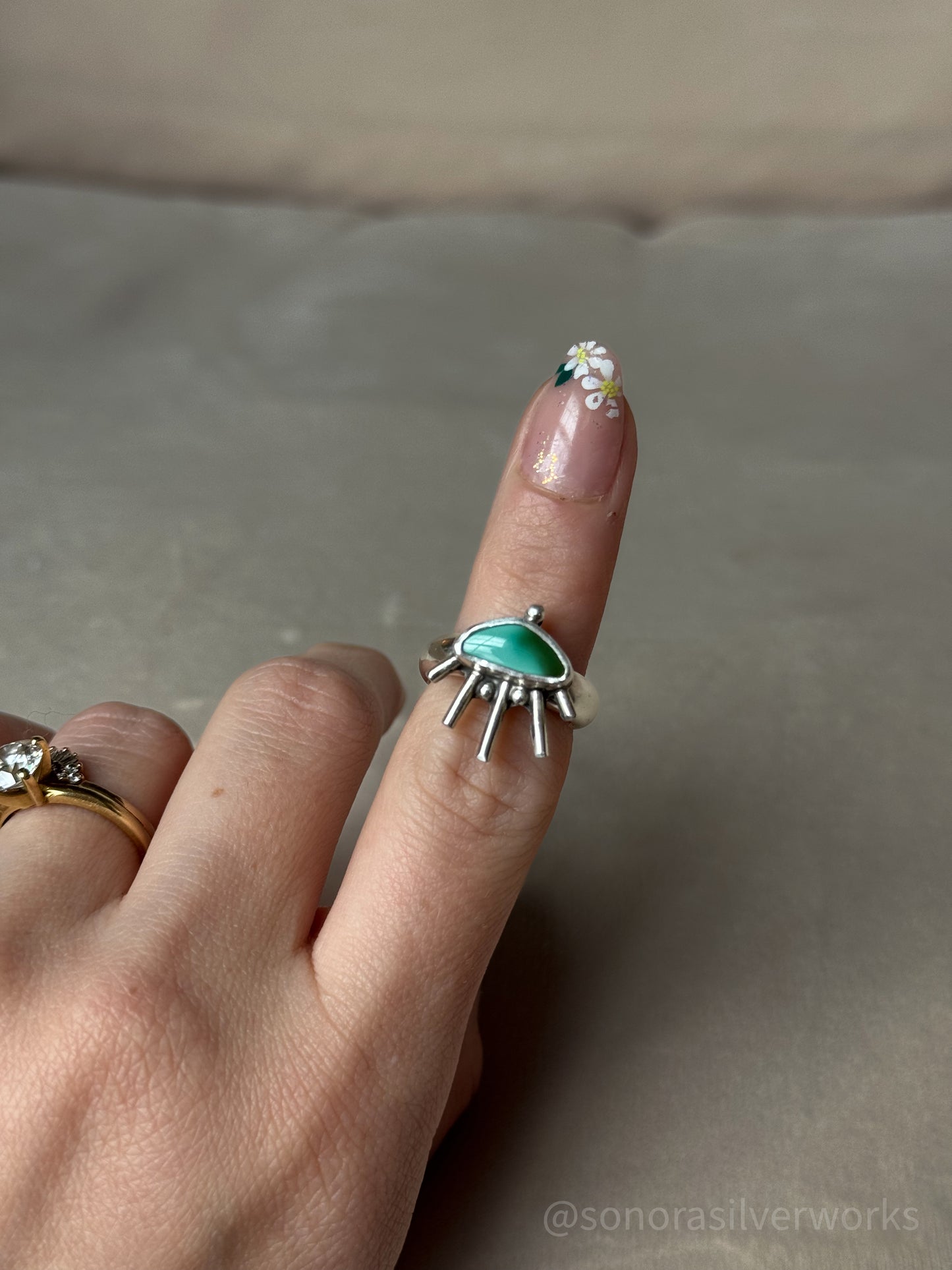 Royston Turquoise Eyelash Ring - size 5.75