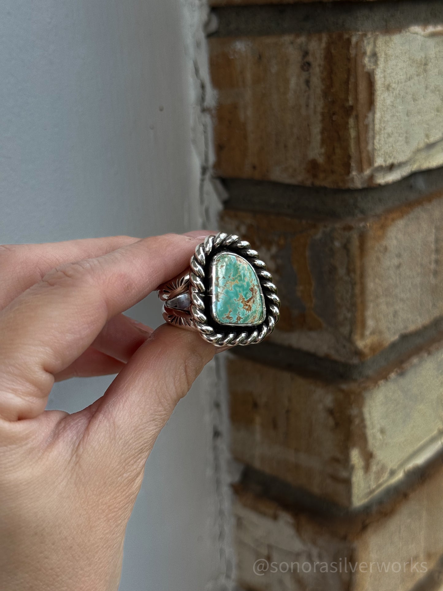 Pilot Mountain Turquoise Heavy Twist Ring
