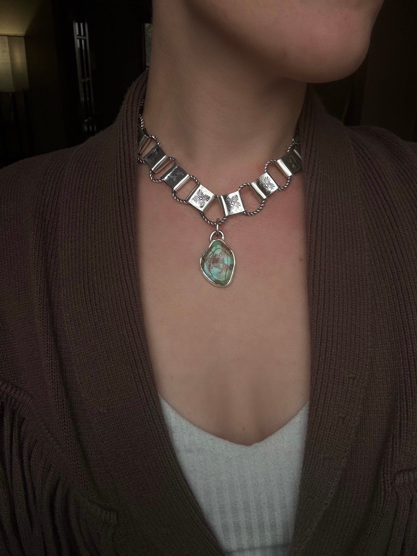 Royston Turquoise Handmade Bookchain Necklace