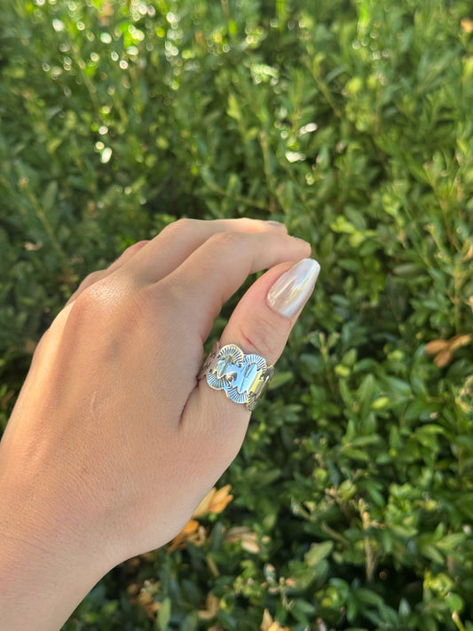 Scalloped Sterling Silver Ring - size 9.25