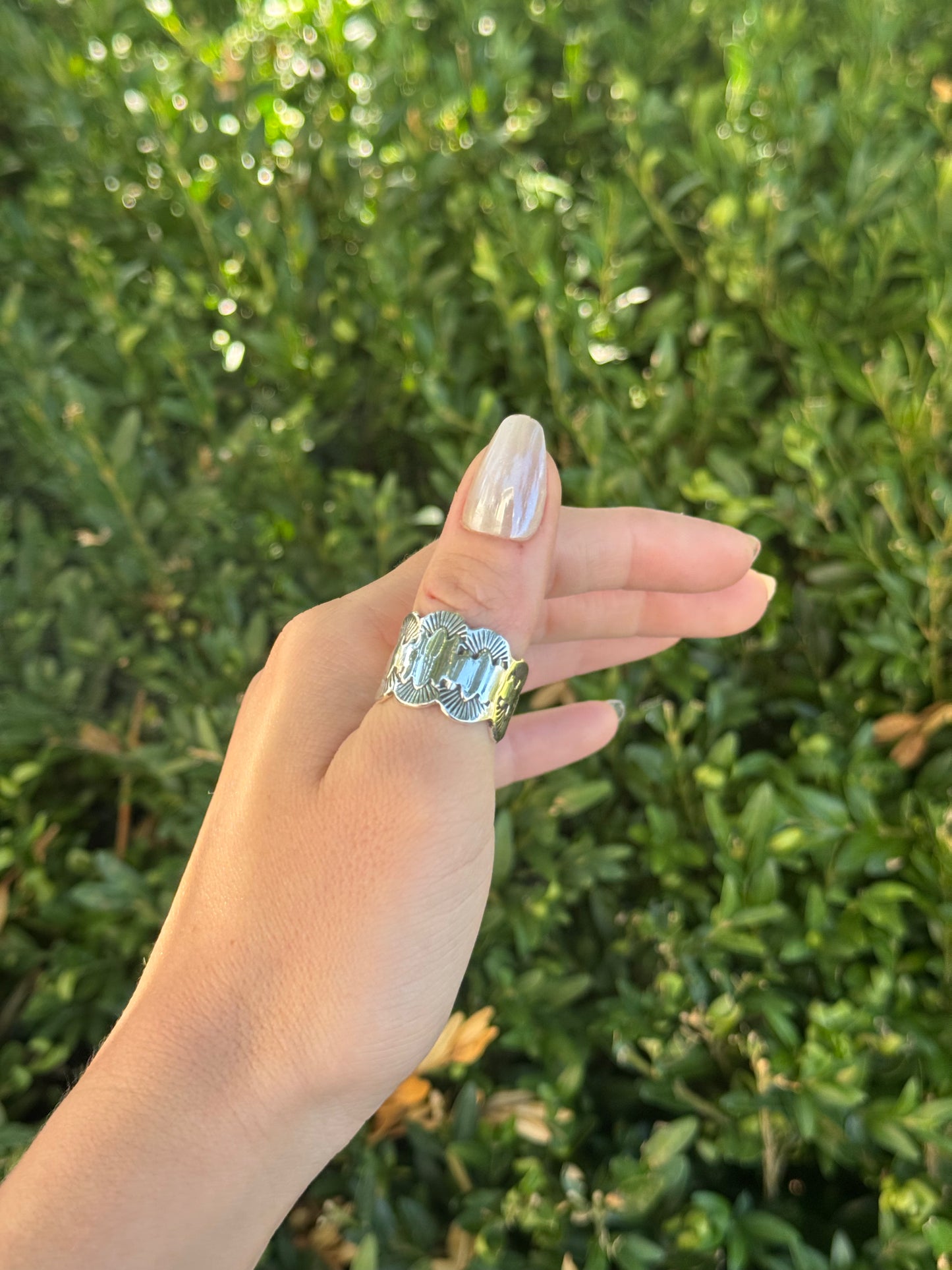 Scalloped Sterling Silver Ring - size 9.25