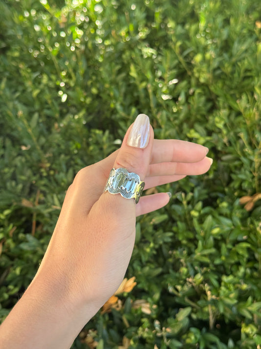 Scalloped Sterling Silver Ring - size 9.25
