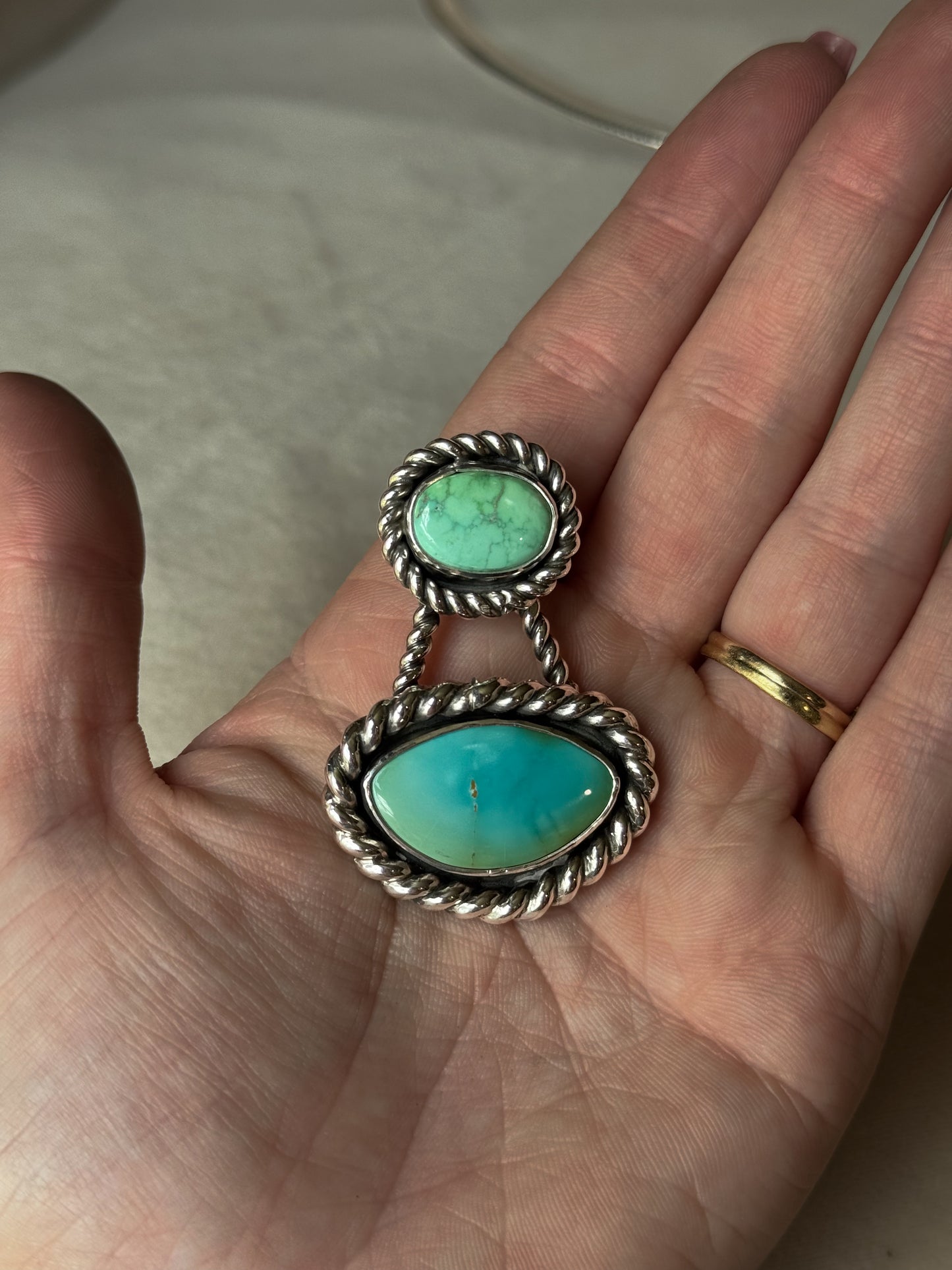 Natural Carico Lake & Royston Drop Pendant