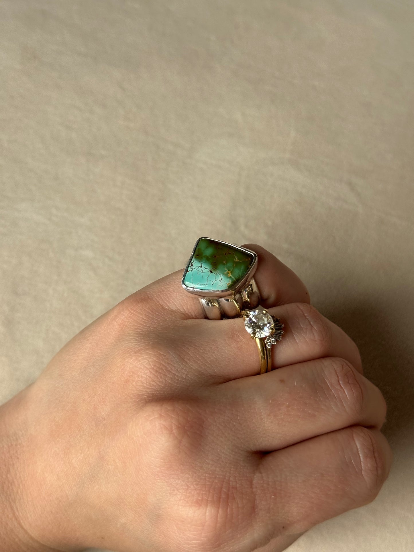 Blue Green Royston Ring - size 4.5