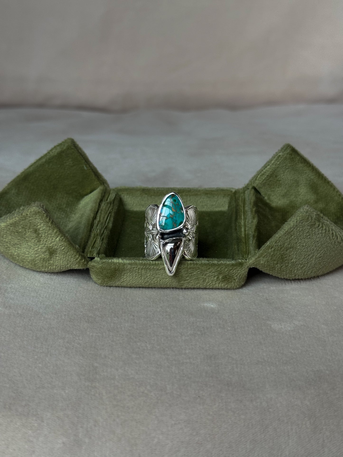 Royston x Mohawkite Wide Band Ring - size 6.5