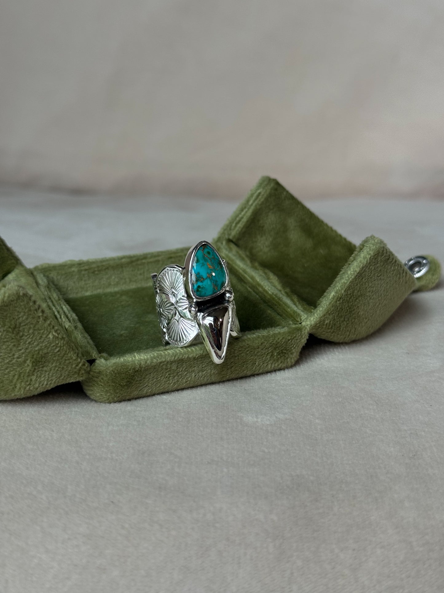Royston x Mohawkite Wide Band Ring - size 6.5