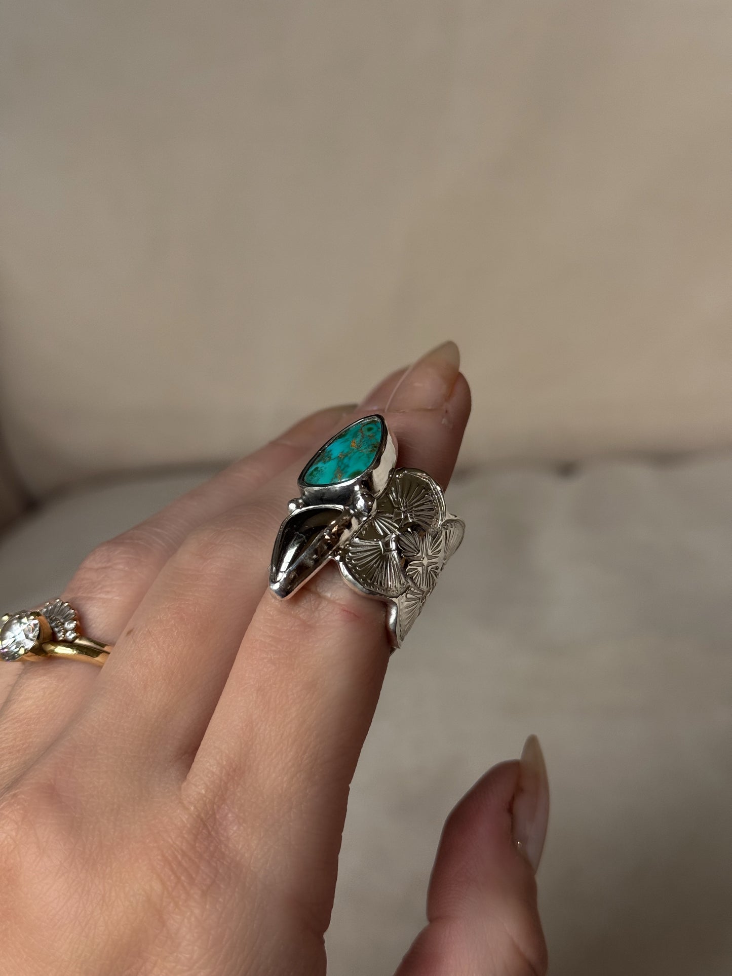 Royston x Mohawkite Wide Band Ring - size 6.5