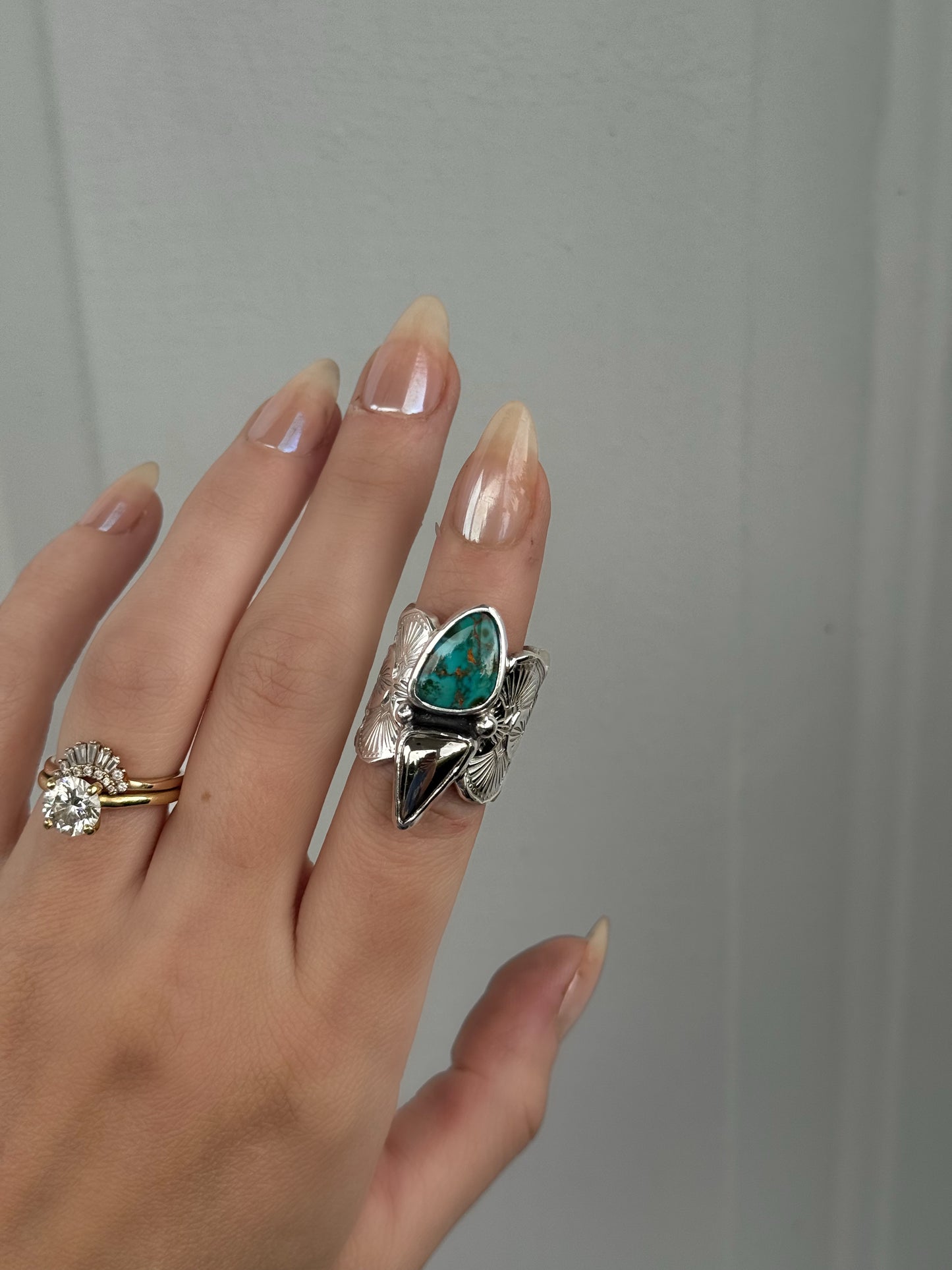 Royston x Mohawkite Wide Band Ring - size 6.5