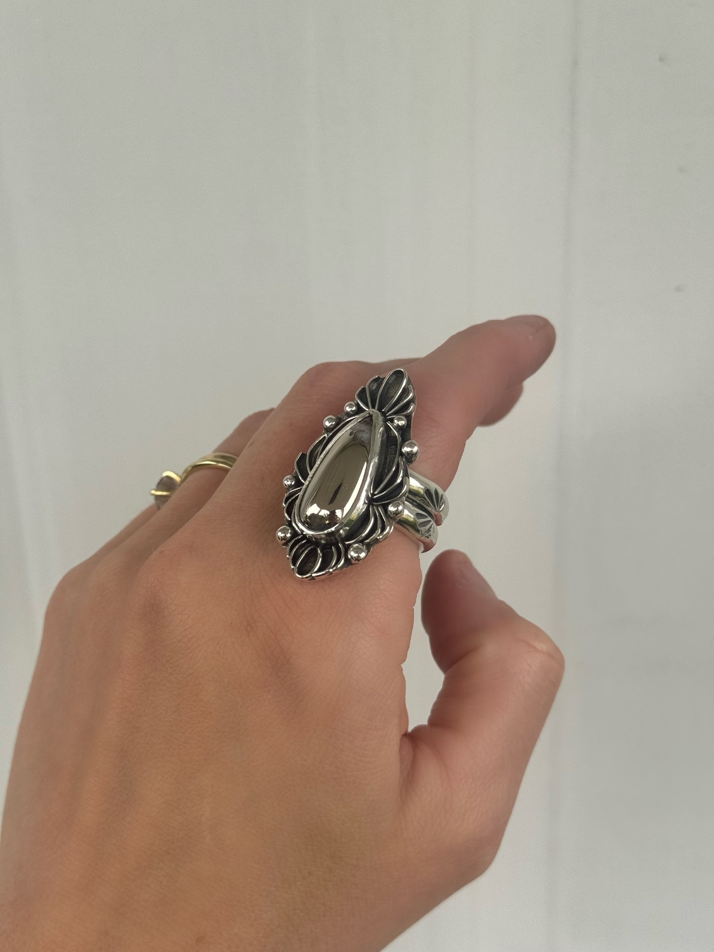 Mohawkite Desert Vine Ring - size 8