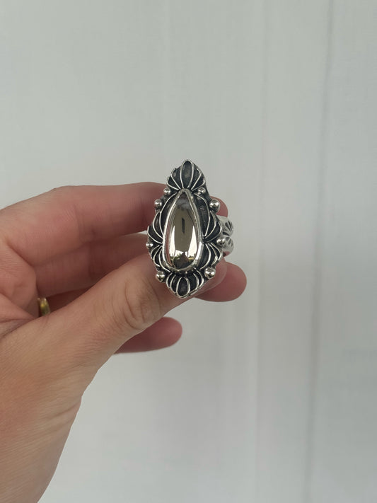 Mohawkite Desert Vine Ring - size 8