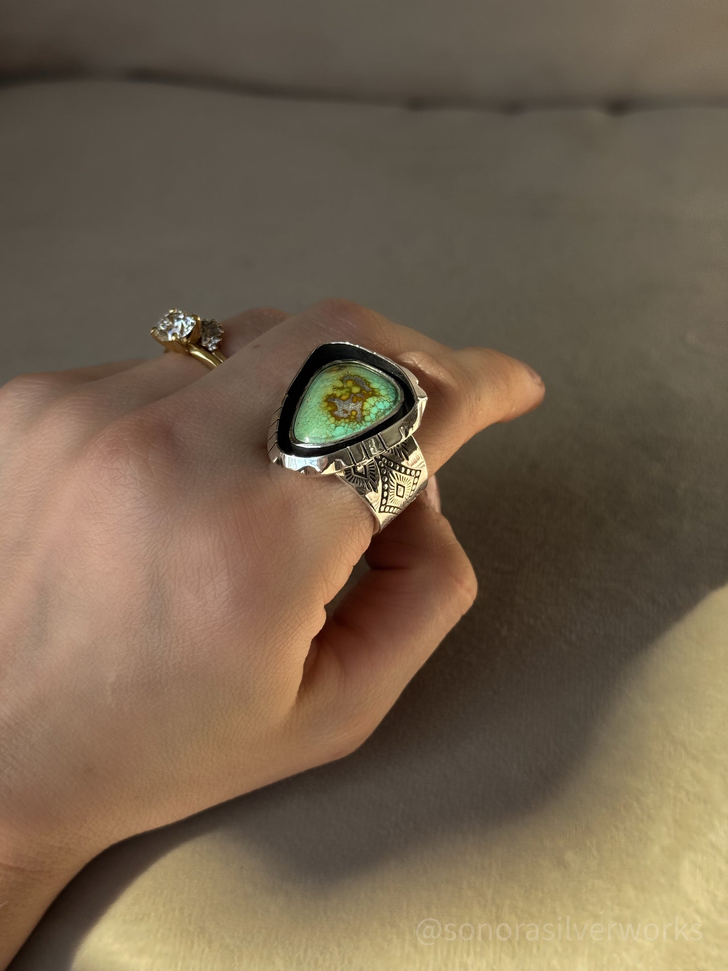 Sonoran Shadowbox Sawcut Ring - Size 8-8.5