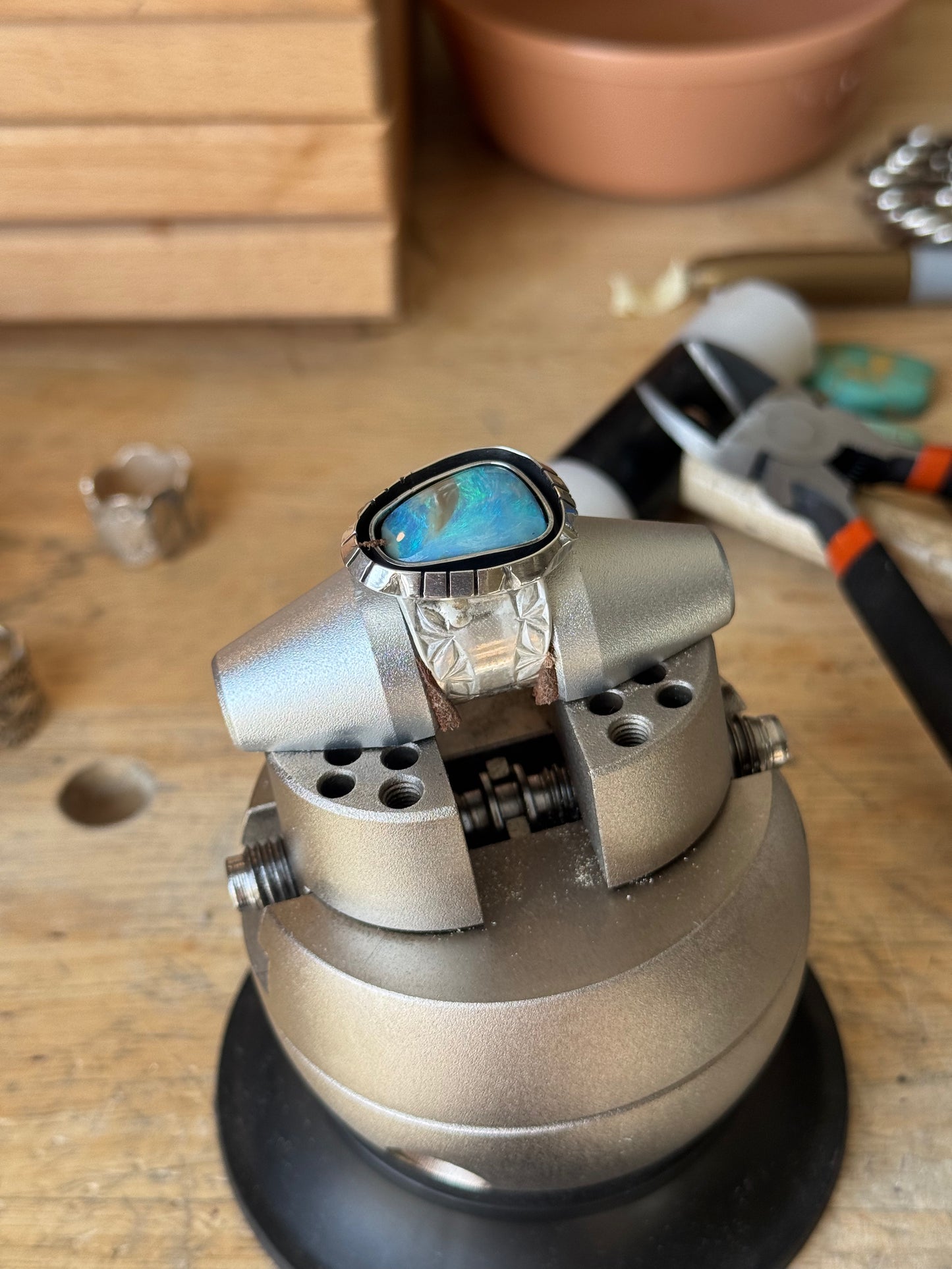 Made to Order - Solid Australian Opal Shadowbox Ring