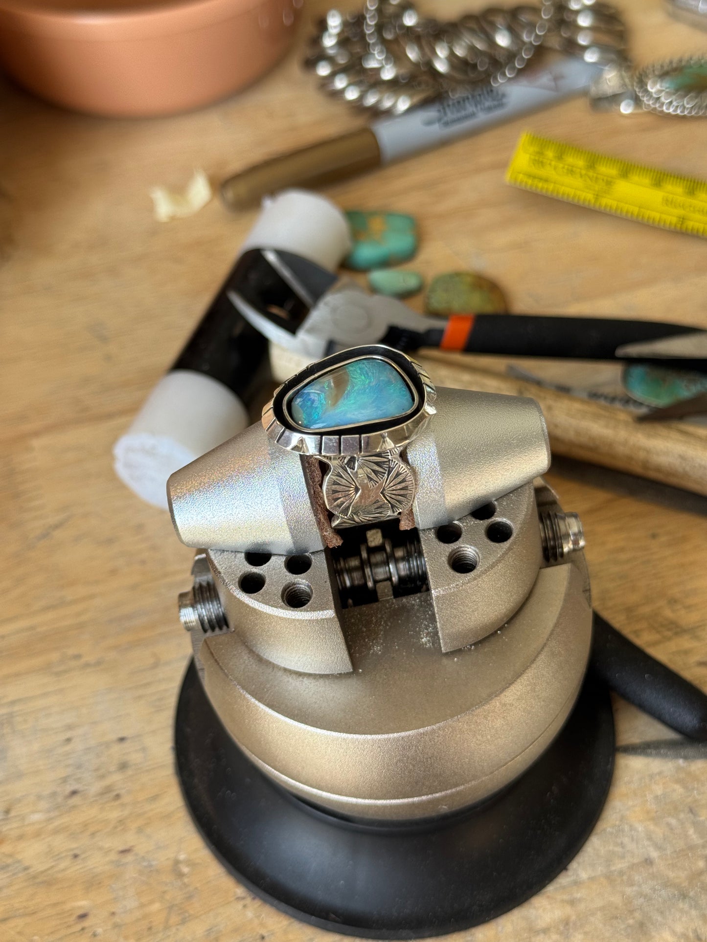 Made to Order - Solid Australian Opal Shadowbox Ring