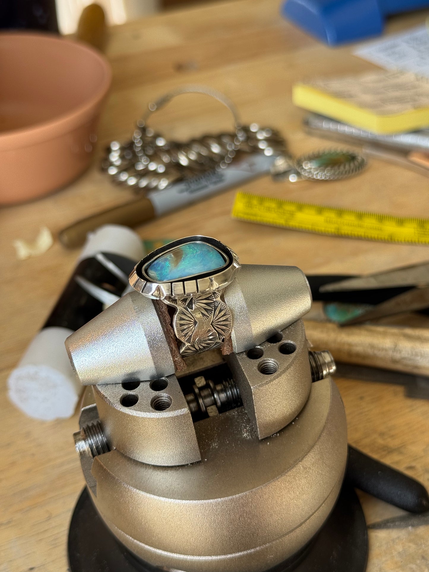Made to Order - Solid Australian Opal Shadowbox Ring
