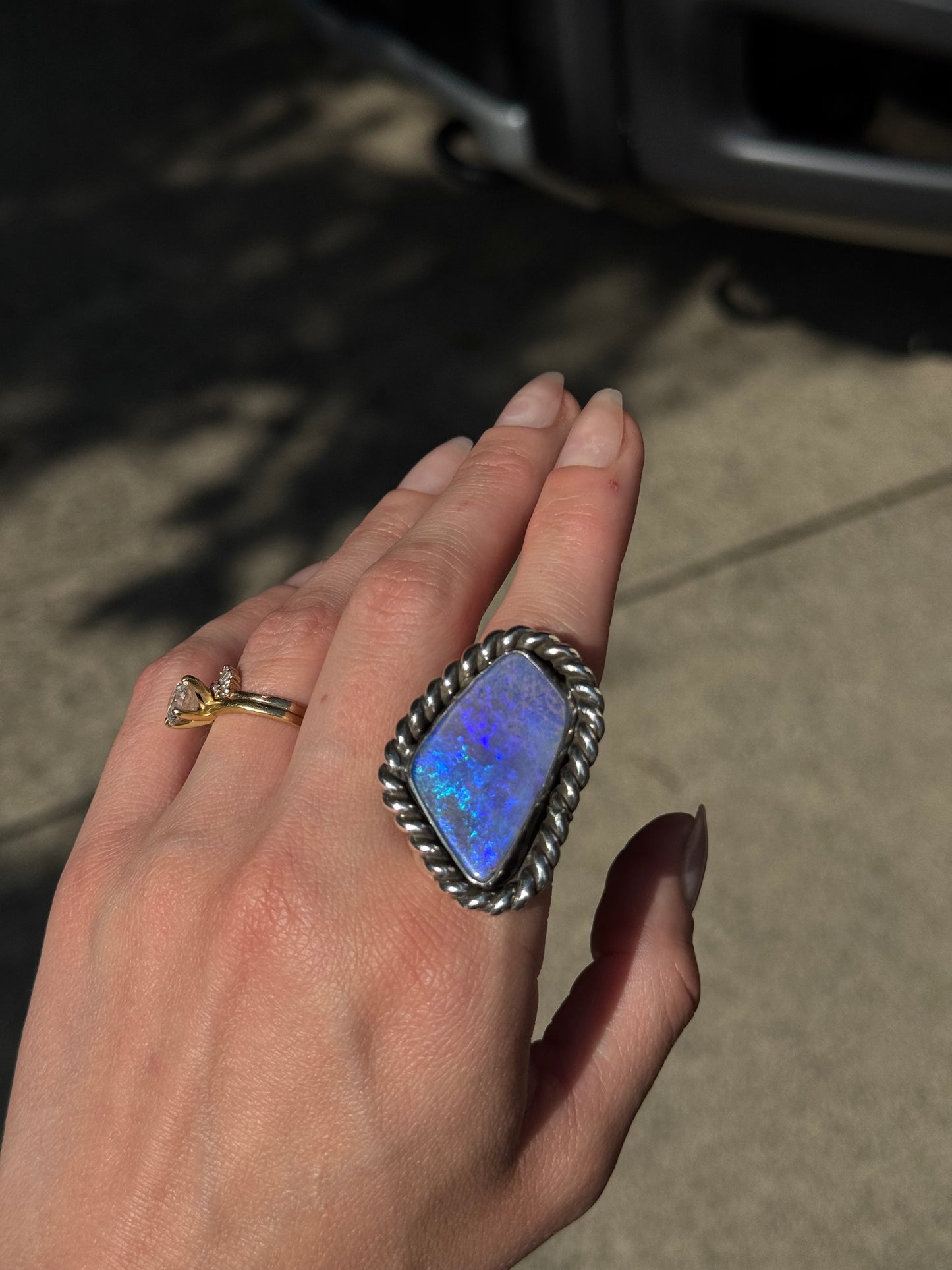 27 ct Solid Australian Opal Ring - size 9