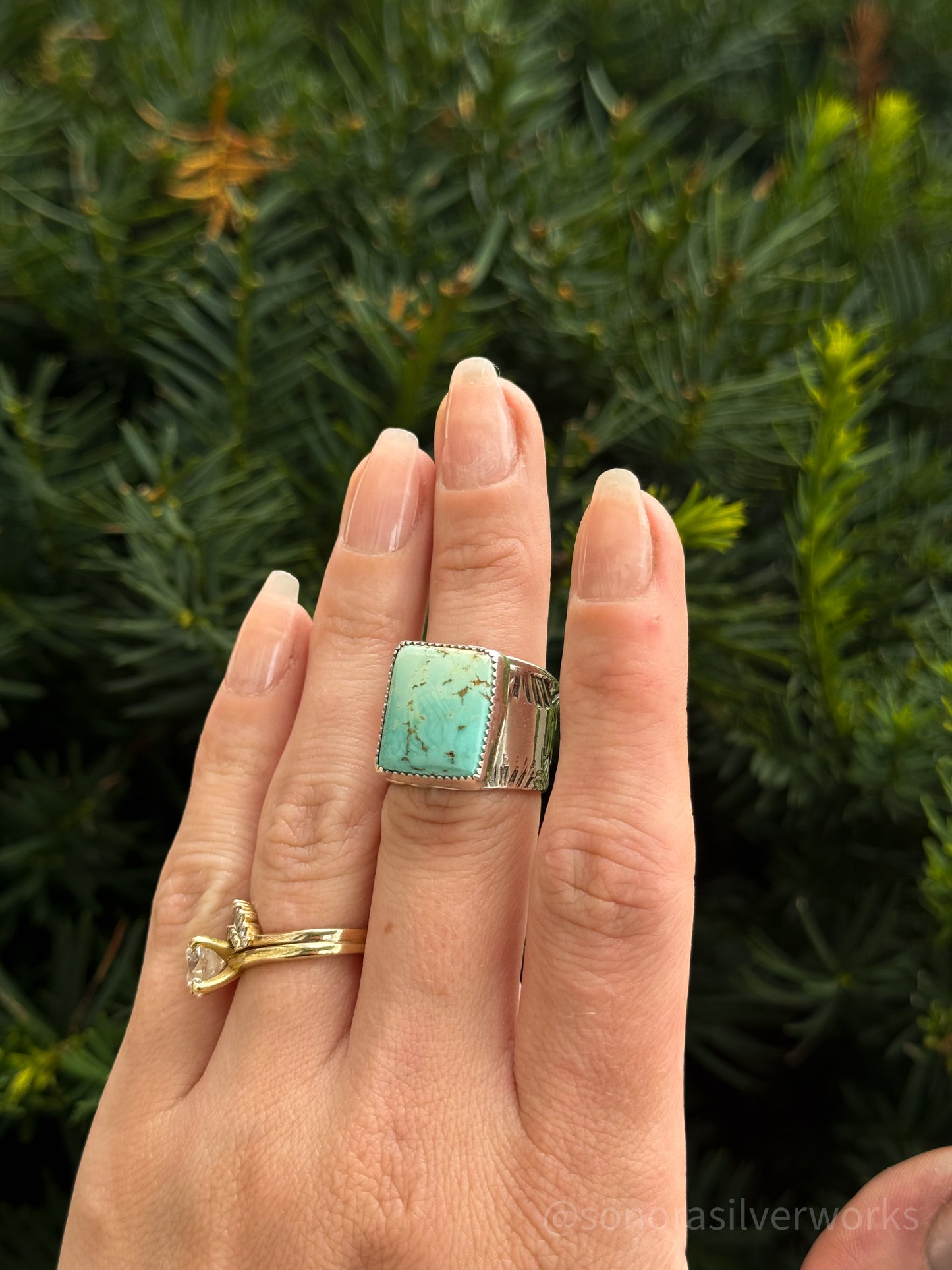Ombré Turquoise Ring - size 7.5