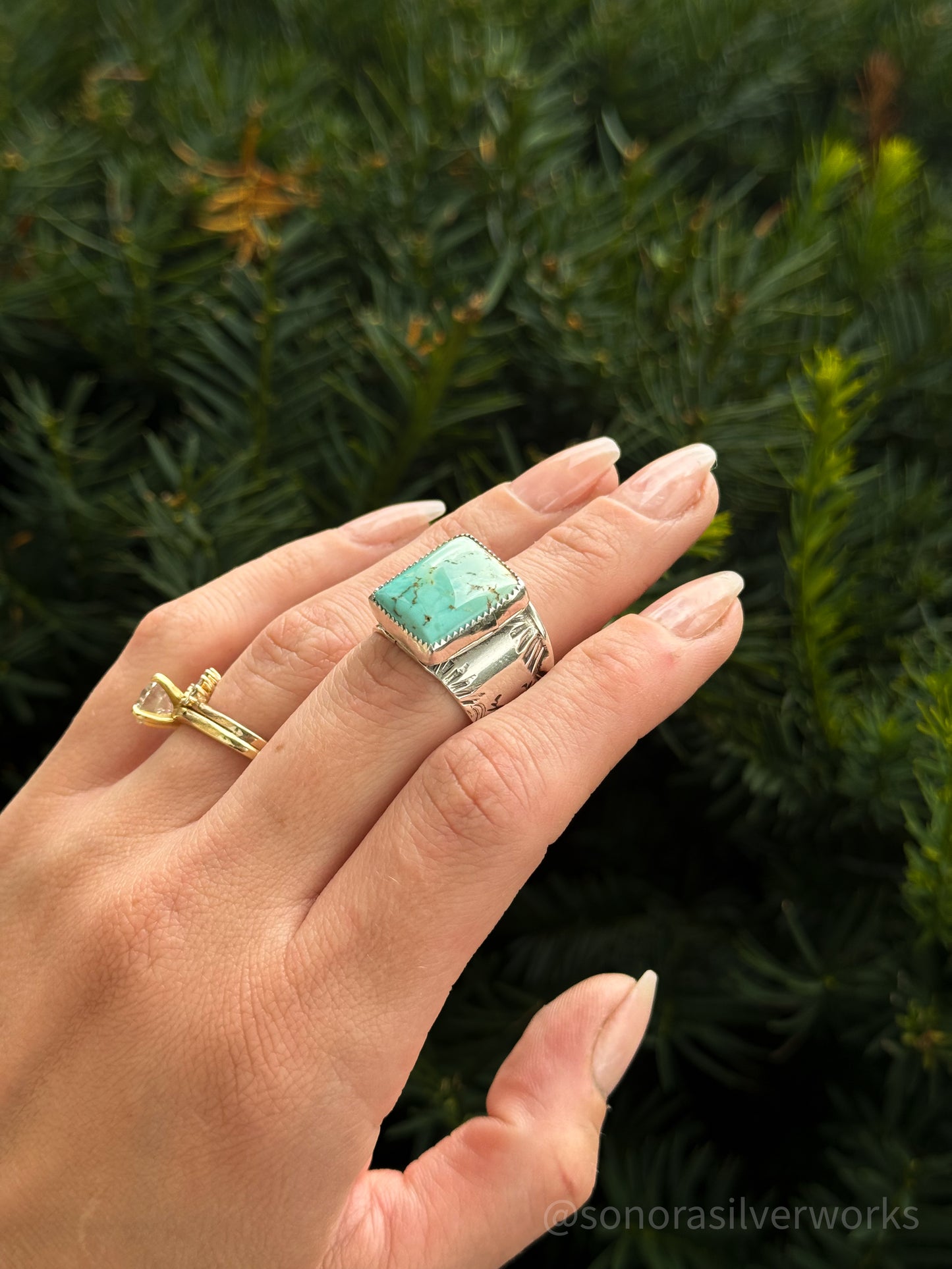 Ombré Turquoise Ring - size 7.5