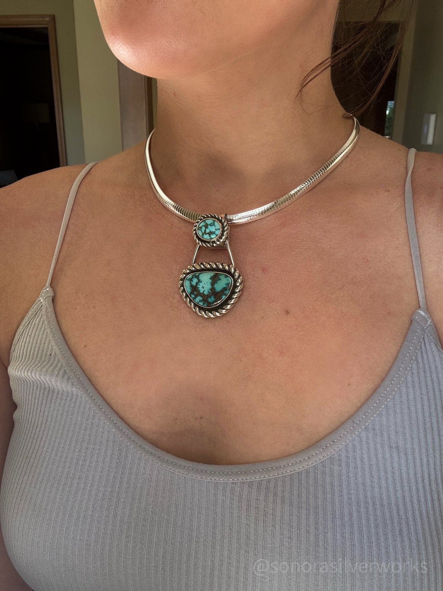 Double Turquoise Pendant