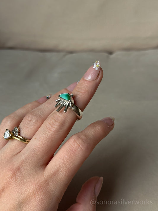 Royston Turquoise Eyelash Ring - size 5.75
