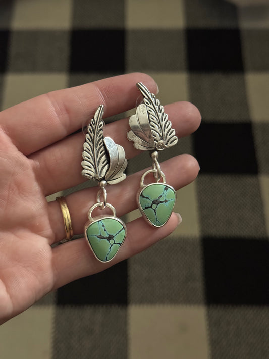 Turquoise Stud Dangle Earrings