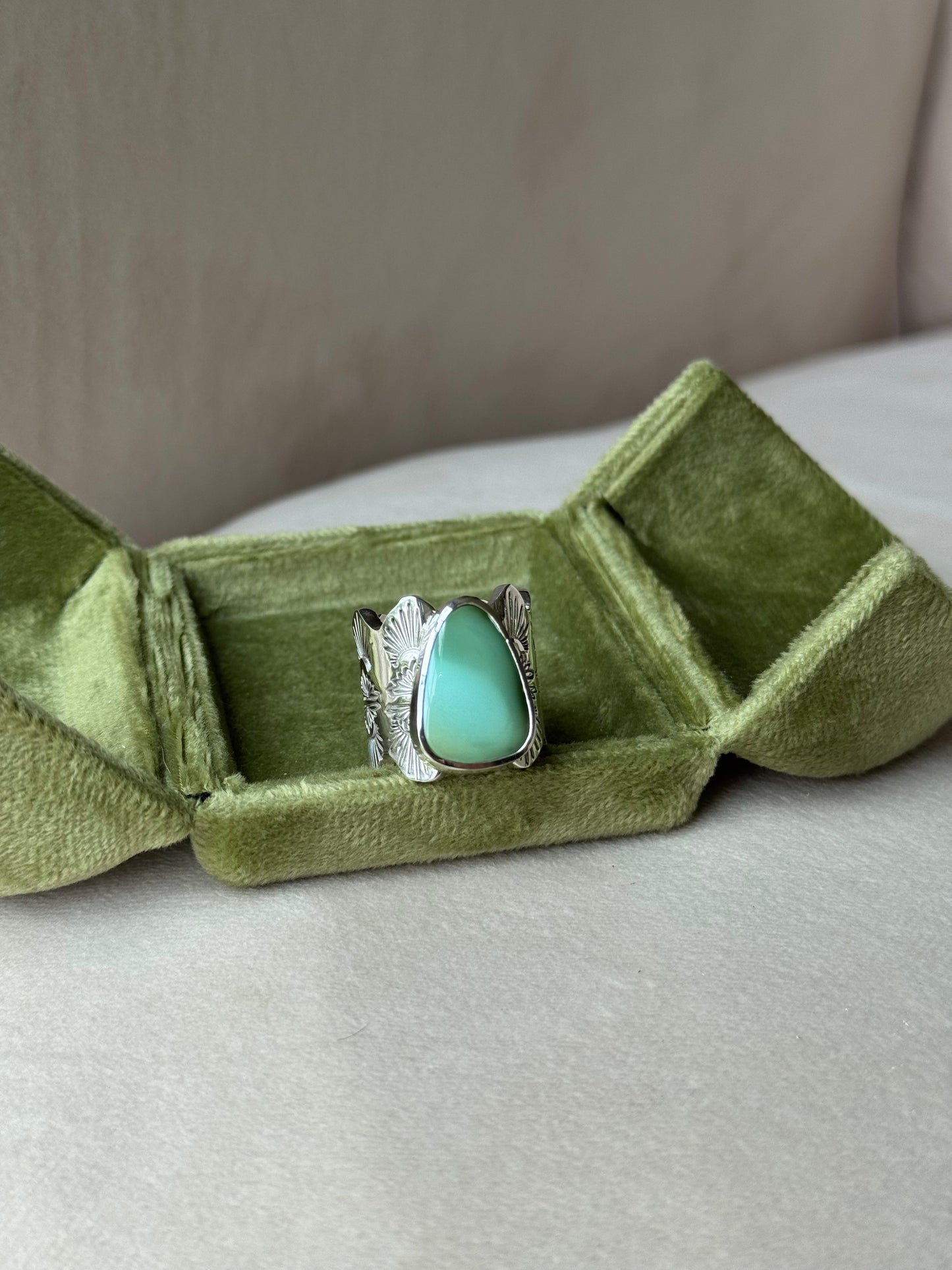 Royston Turquoise Extra Heavy Wide Band Ring - size 6