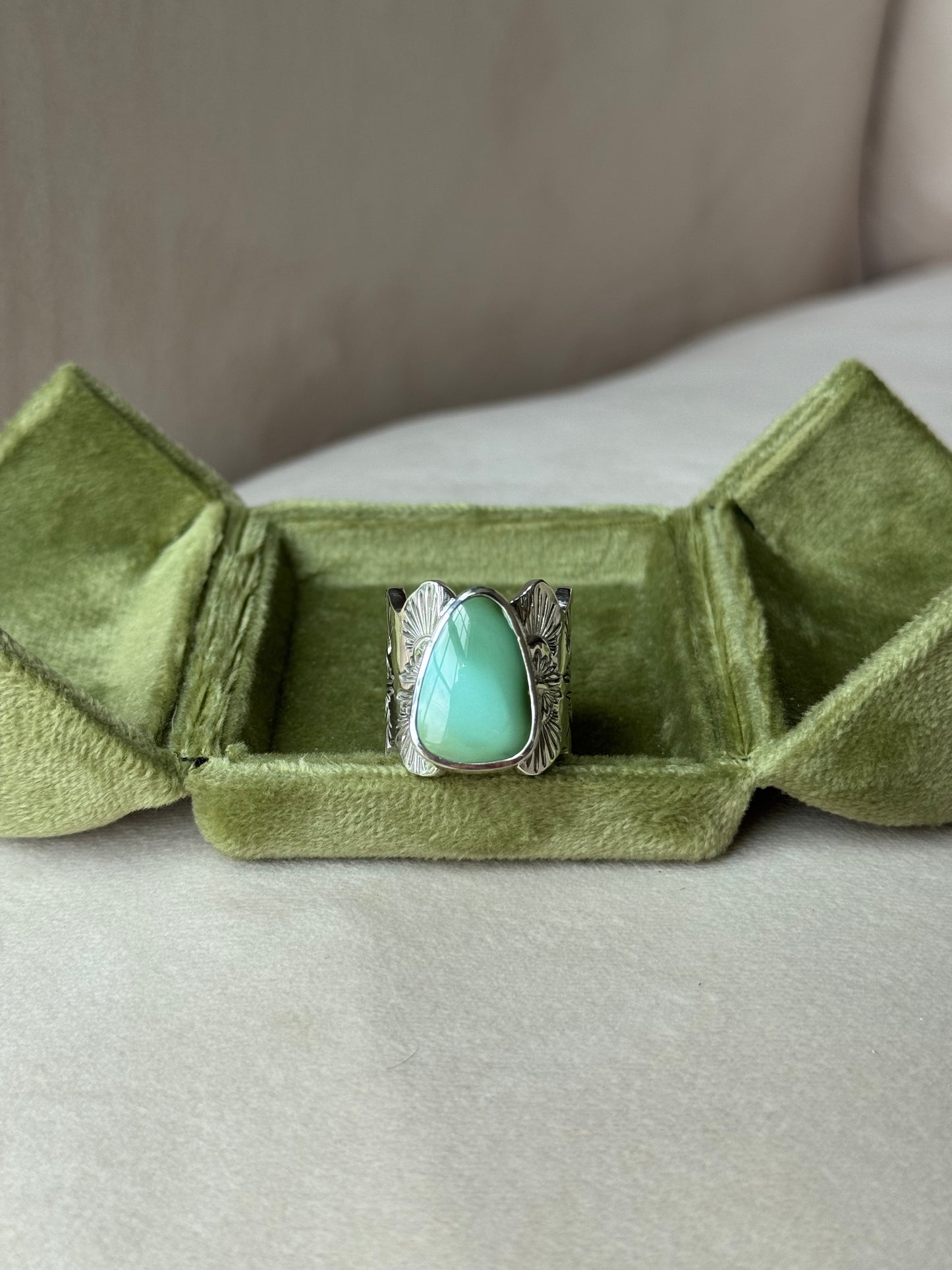 Royston Turquoise Extra Heavy Wide Band Ring - size 6