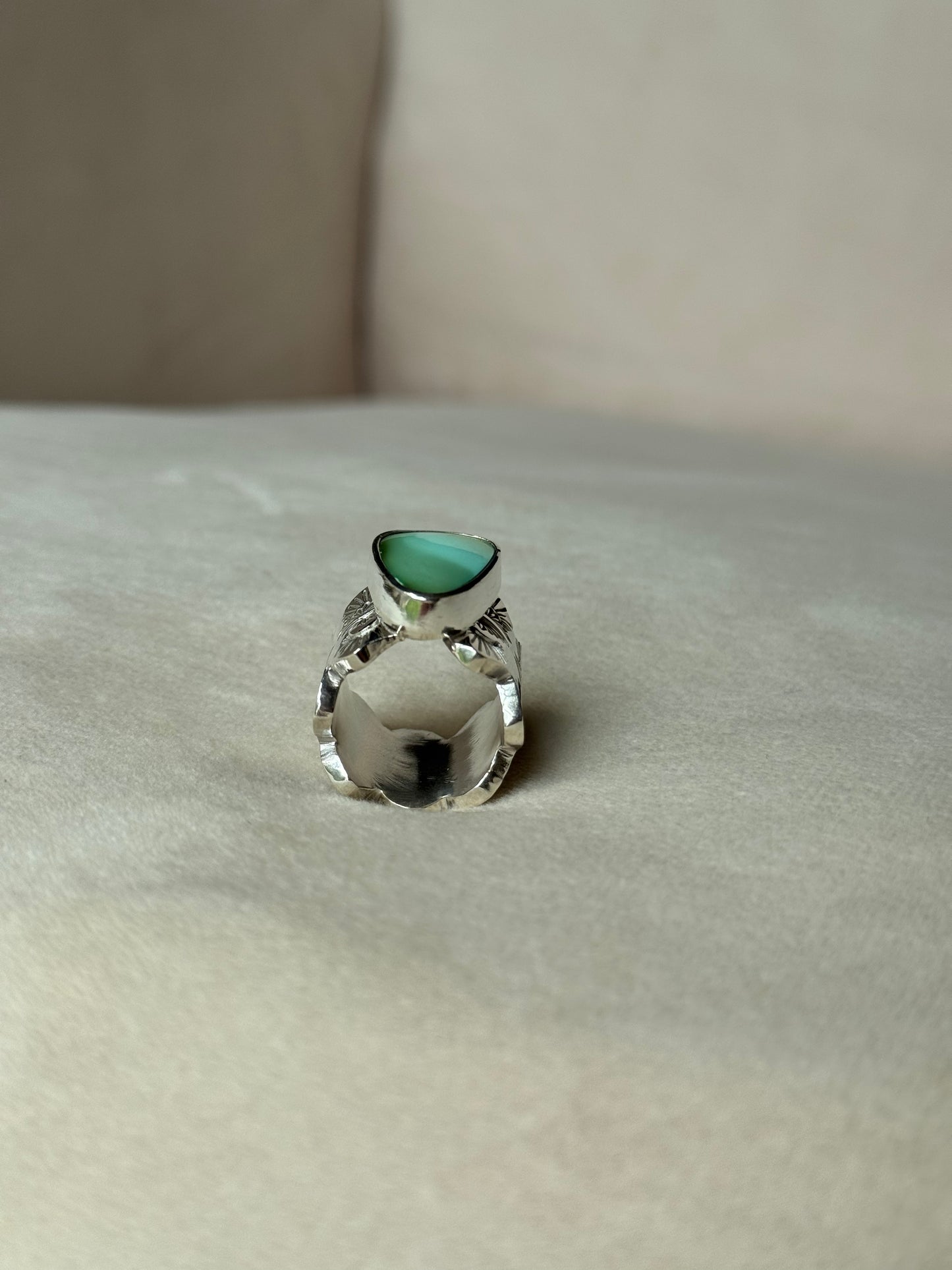 Royston Turquoise Extra Heavy Wide Band Ring - size 6
