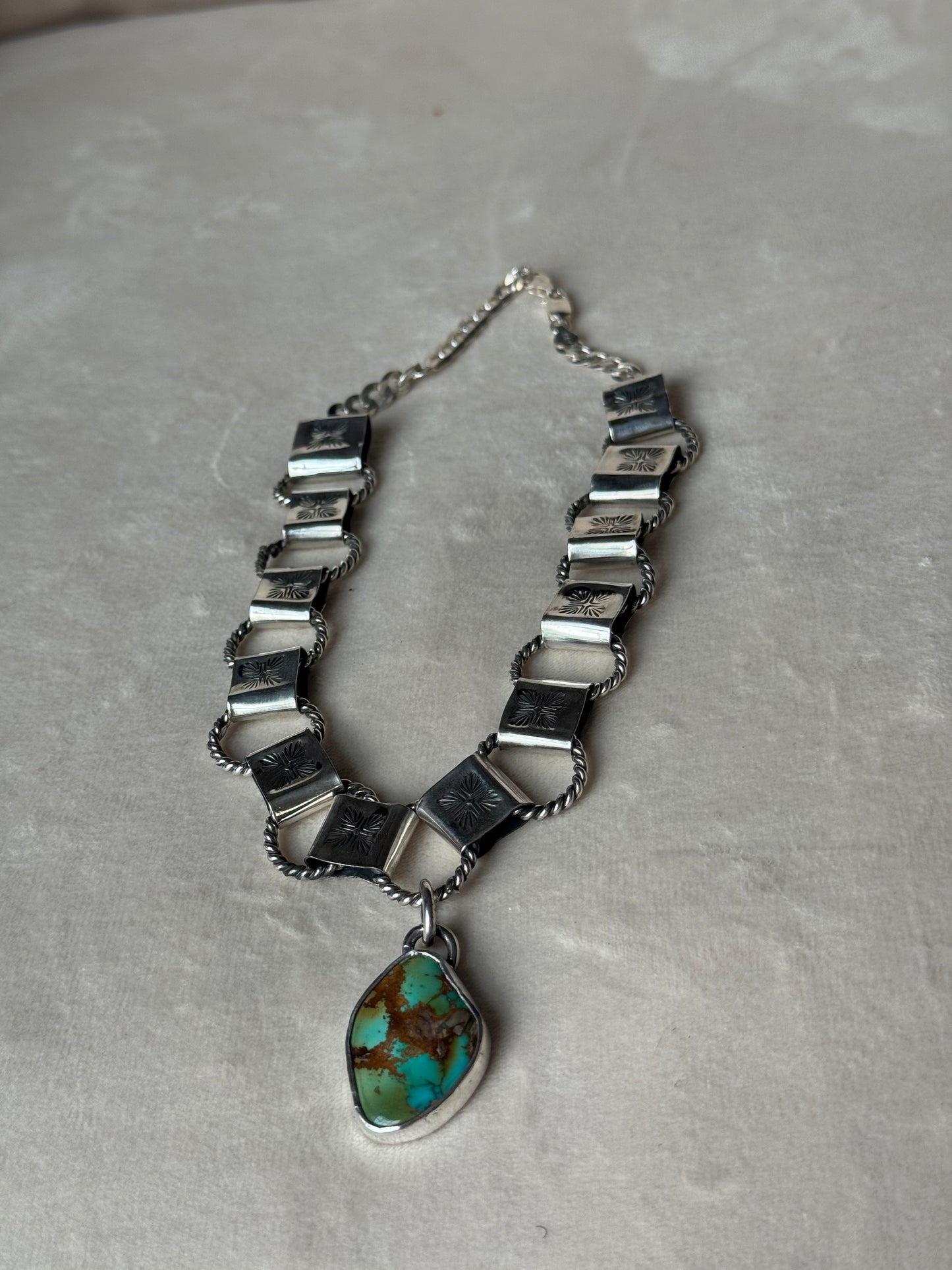 Royston Turquoise Handmade Bookchain Necklace