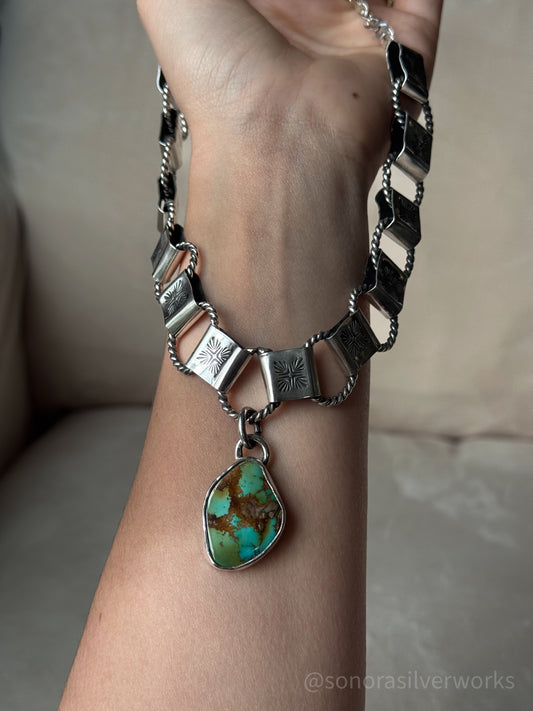 Royston Turquoise Handmade Bookchain Necklace